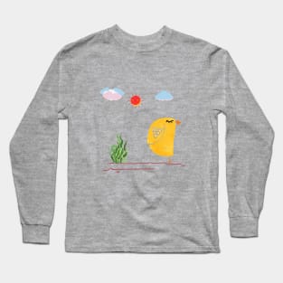 clam walking my cute birdy Long Sleeve T-Shirt